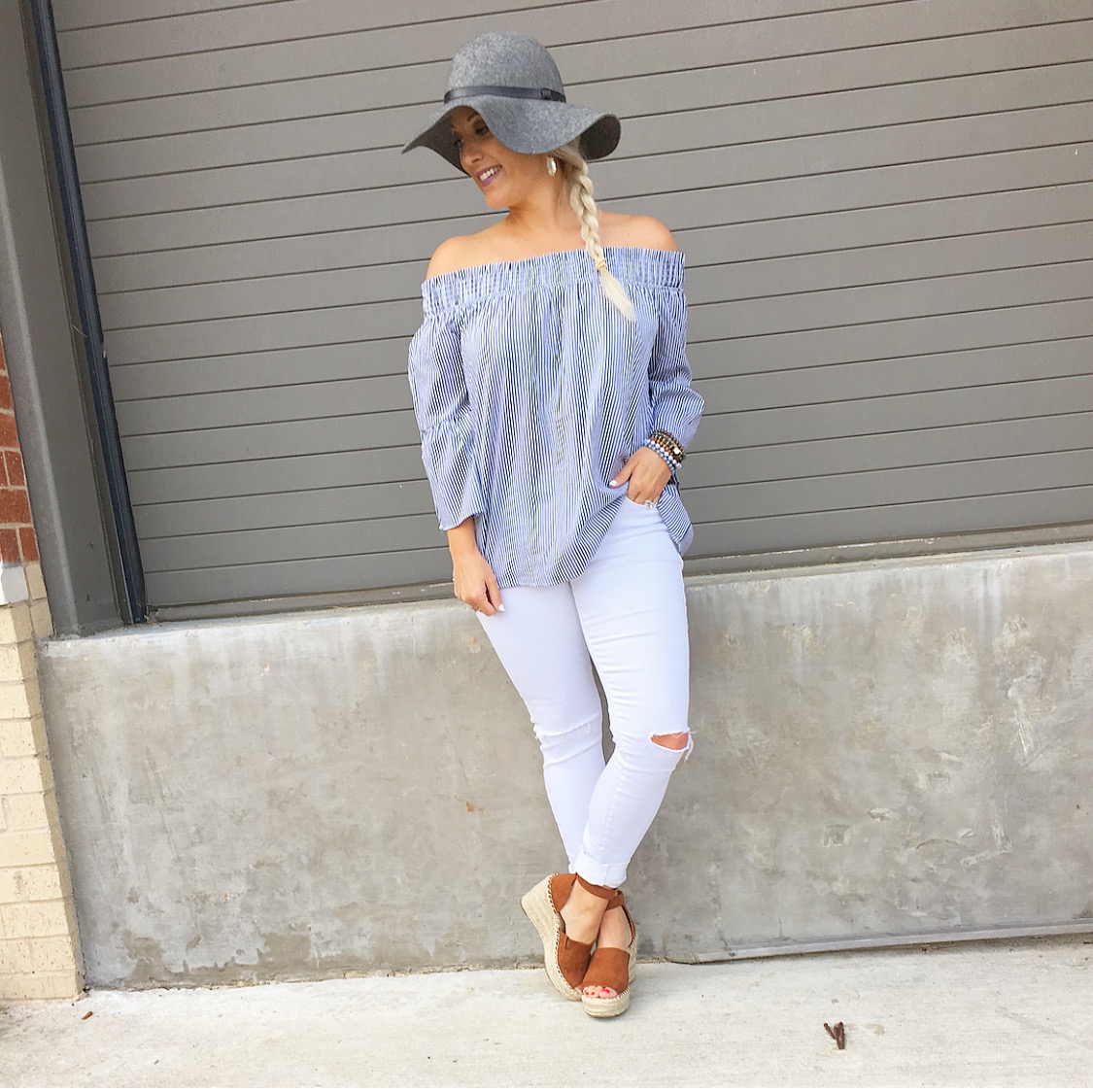 Casual Stripes and White Jeans | KingdomofSequins