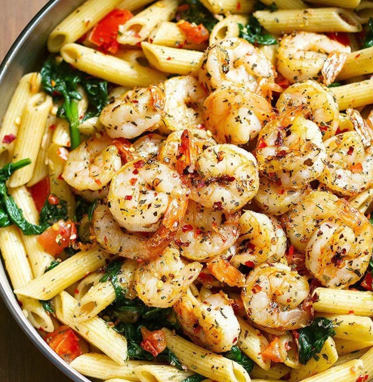 Tomato Shrimp Spinach Pasta Kingdomofsequins